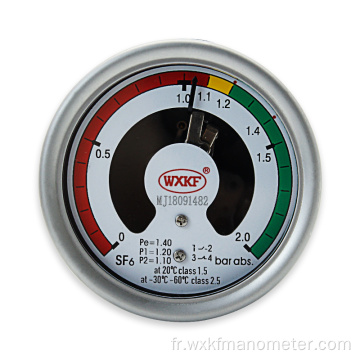 100 mm Manomètre de densité SF6 en acier inoxydable